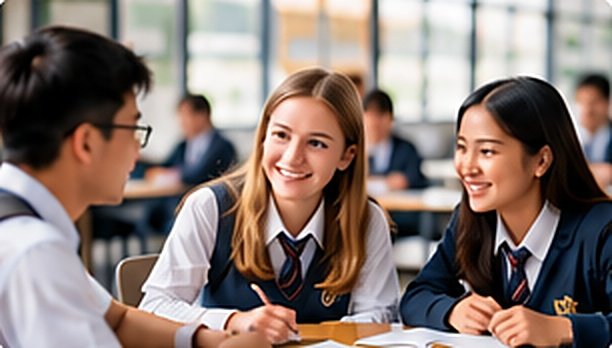 International students learning with local students in an Australian classroom